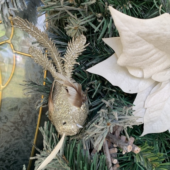 Christmas wreath super large outdoor door glitter holidays - Picture 3 of 13